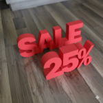 Dekorativer Schriftzug SALE 25% aus XPS – Auffällige Verkaufsdekoration im GroßformatDekorativer Schriftzug SALE aus XPS – Auffällige Verkaufsdekoration im Großformat